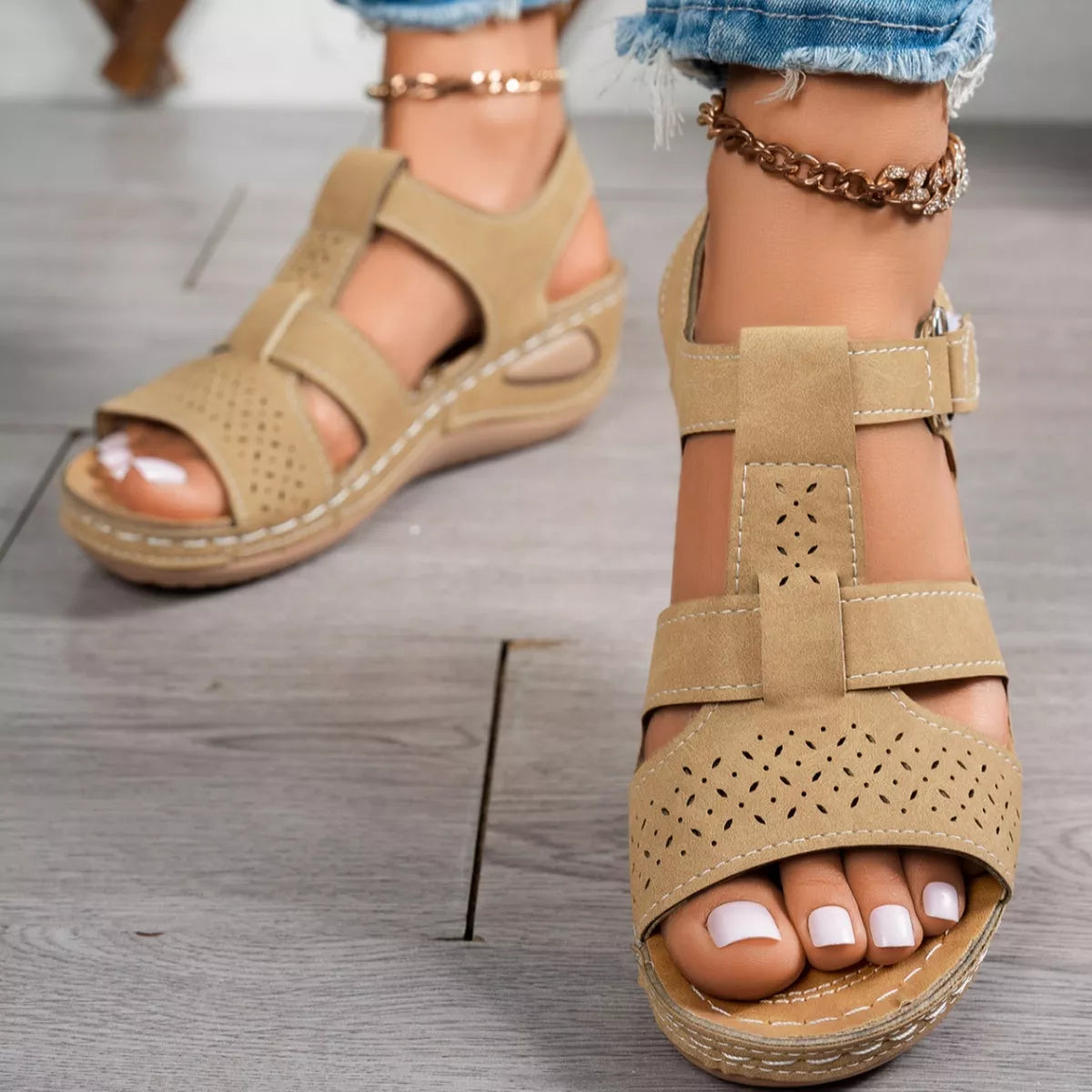 Open Toe Wedge Sandals - Tigbul's Variety Fashion Shop