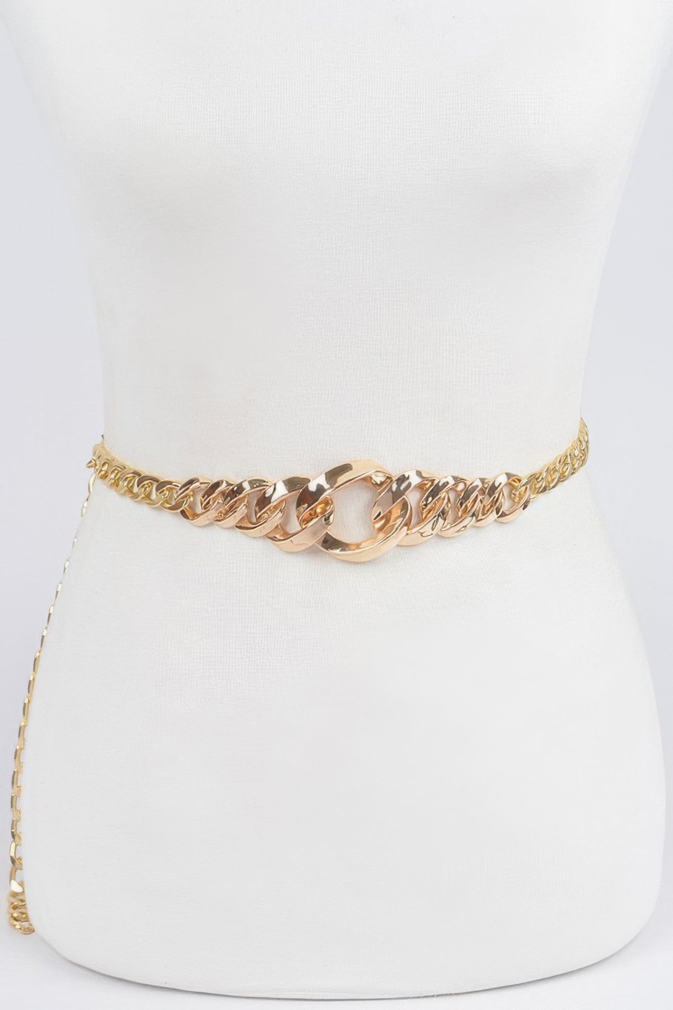 Gold Chain Belt mit Gliederkette und ovaler Schnalle