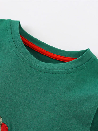 Children's Excavator Applique Long Sleeve Top and Pants Set - Tigbul's Variety Fashion Shop