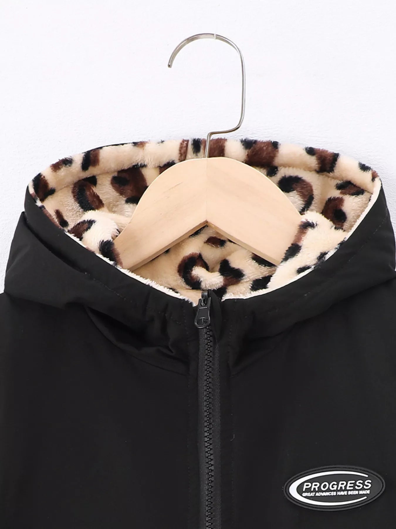 Children's Hooded Leopard Lined Warm Jacket - Tigbul's Variety Fashion Shop