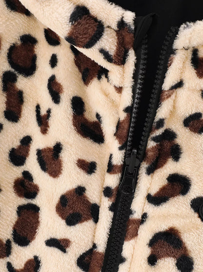 Children's Hooded Leopard Lined Warm Jacket - Tigbul's Variety Fashion Shop