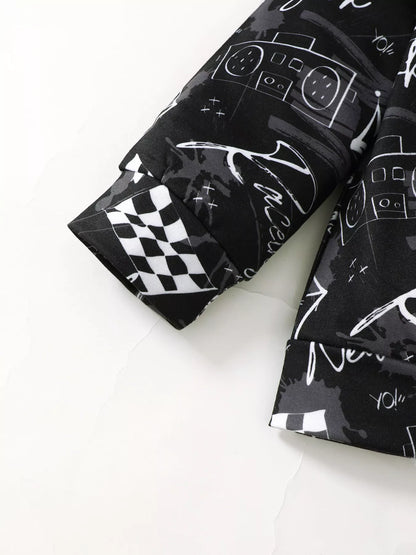 Children's Racing Car Print Long Sleeve Sweatshirt and Pants Set - Tigbul's Variety Fashion Shop