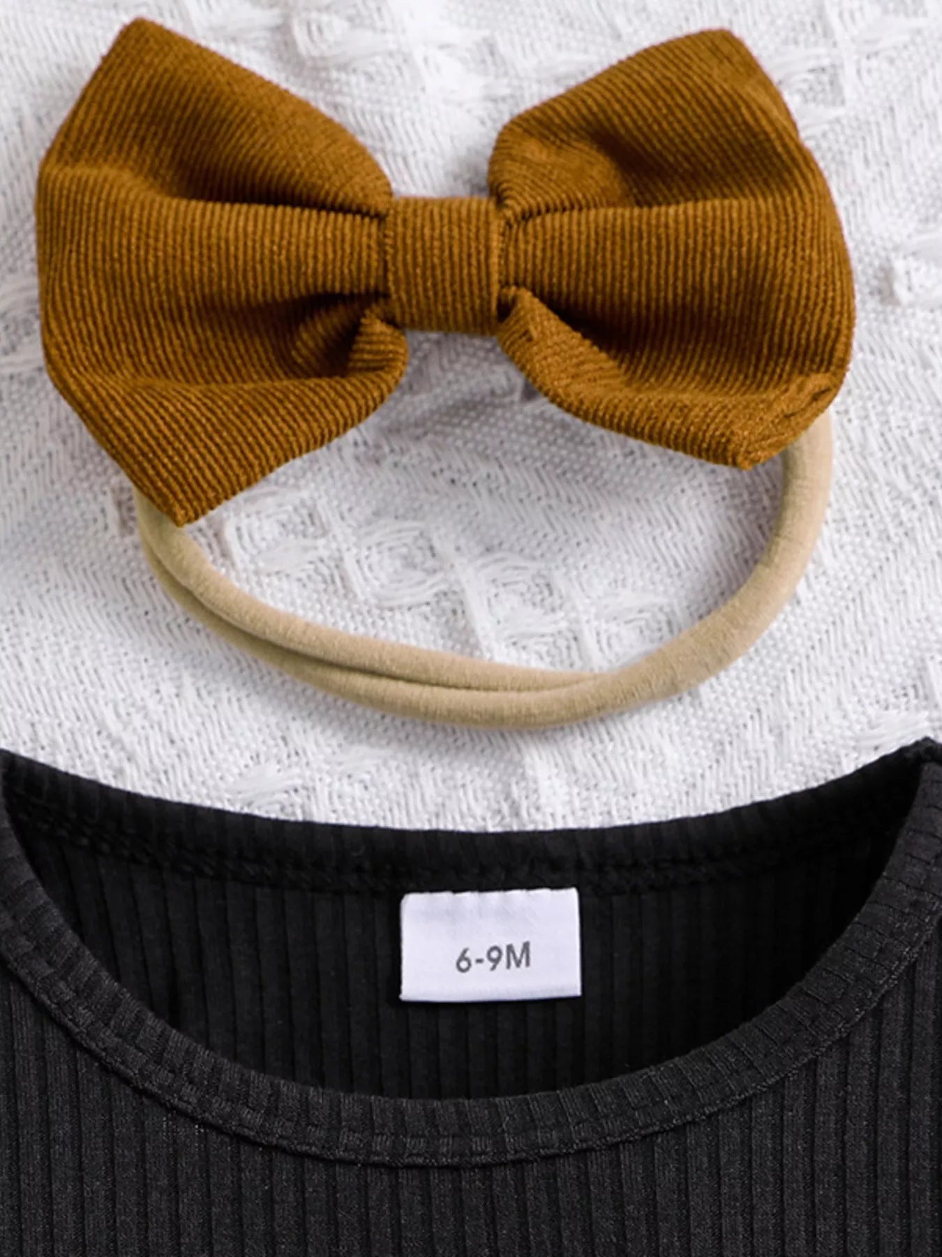 Children's Ribbed Top and Bow Skirt Set with Headband - Tigbul's Variety Fashion Shop