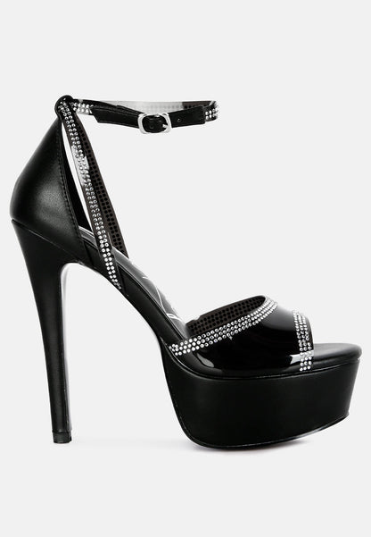 Cinderella Rhinestones Embellished Stiletto Platform Sandals - Tigbul's Variety Fashion Shop