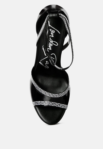 Cinderella Rhinestones Embellished Stiletto Platform Sandals - Tigbul's Variety Fashion Shop