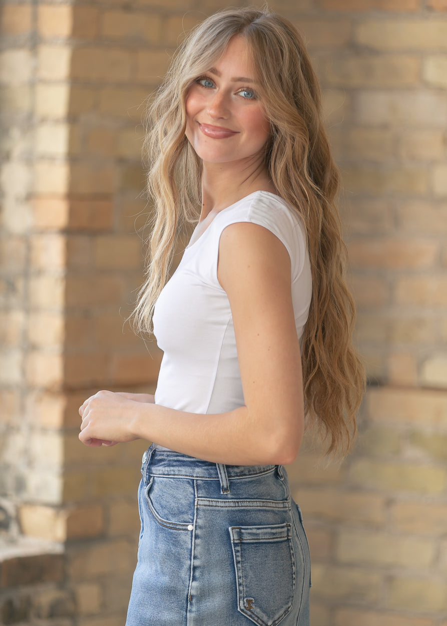 Classic White Cap Sleeve Tank