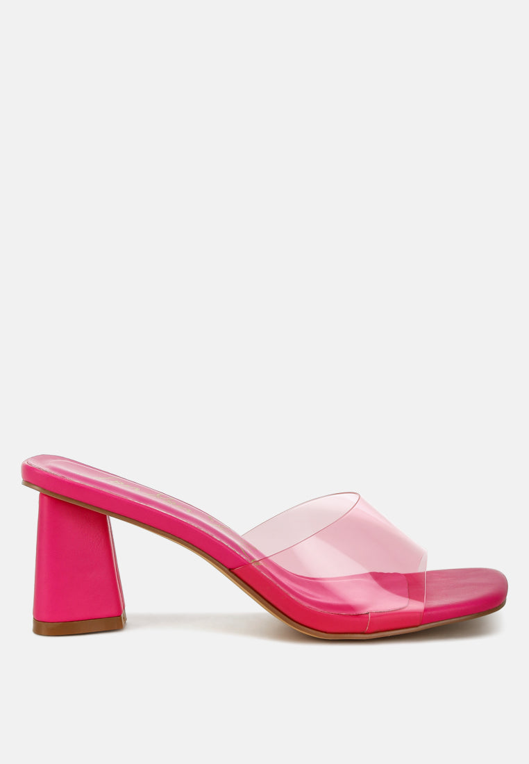 Clear Flirt Clear Strap Slip On Heel Sandals - Tigbul's Variety Fashion Shop