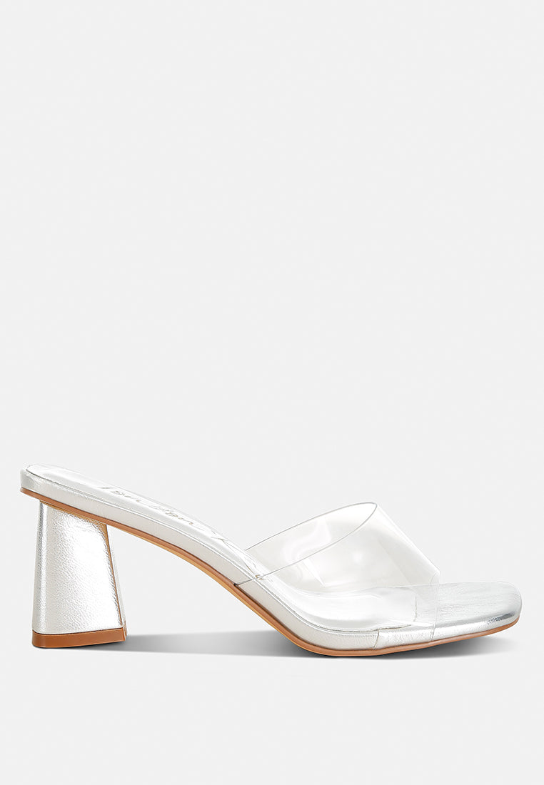 Clear Flirt Clear Strap Slip On Heel Sandals - Tigbul's Variety Fashion Shop