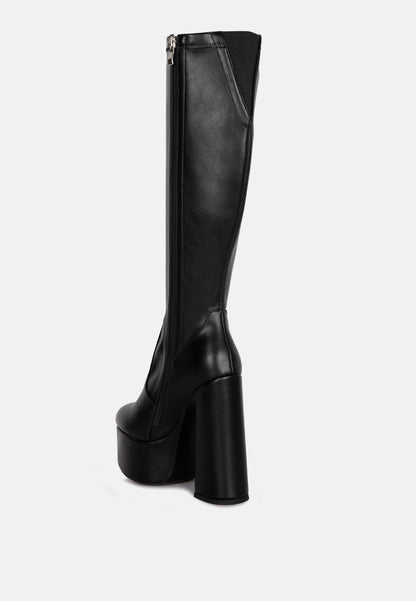 Coraline High Block Heeled Calf Boots - Tigbul's Variety Fashion Shop