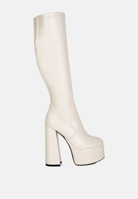 Coraline High Block Heeled Calf Boots - Tigbul's Variety Fashion Shop
