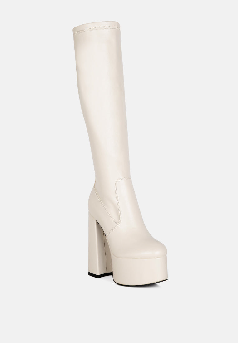 Coraline High Block Heeled Calf Boots - Tigbul's Variety Fashion Shop