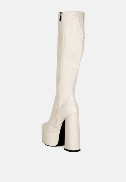 Coraline High Block Heeled Calf Boots - Tigbul's Variety Fashion Shop