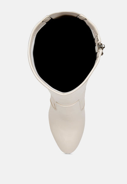 Coraline High Block Heeled Calf Boots - Tigbul's Variety Fashion Shop