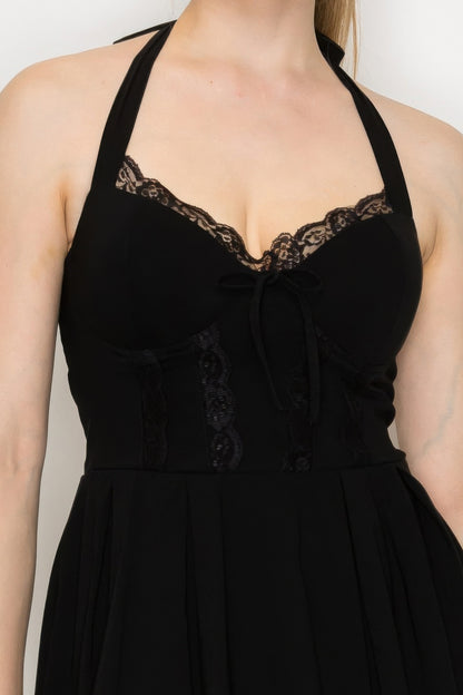 Corset Self-tie Ribbon Zippered Dress - Tigbul's Variety Fashion Shop