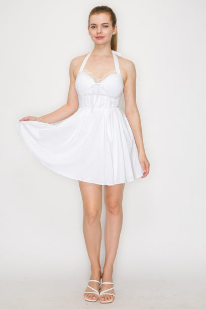 Corset Self-tie Ribbon Zippered Dress - Tigbul's Variety Fashion Shop