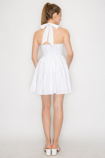 Corset Self-tie Ribbon Zippered Dress - Tigbul's Variety Fashion Shop