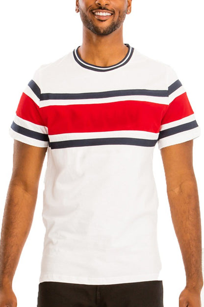 COTTON THREE STRIPE TSHIRT - Tigbul's Variety Fashion Shop
