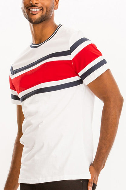 COTTON THREE STRIPE TSHIRT - Tigbul's Variety Fashion Shop