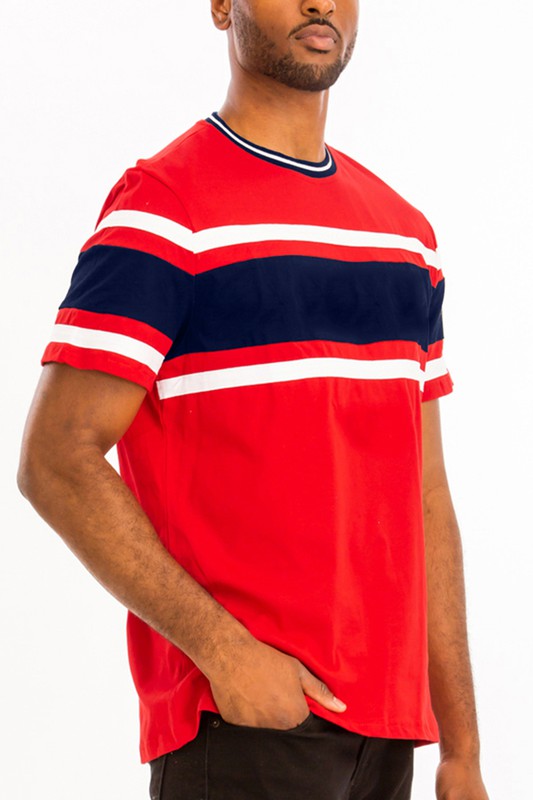 COTTON THREE STRIPE TSHIRT - Tigbul's Variety Fashion Shop