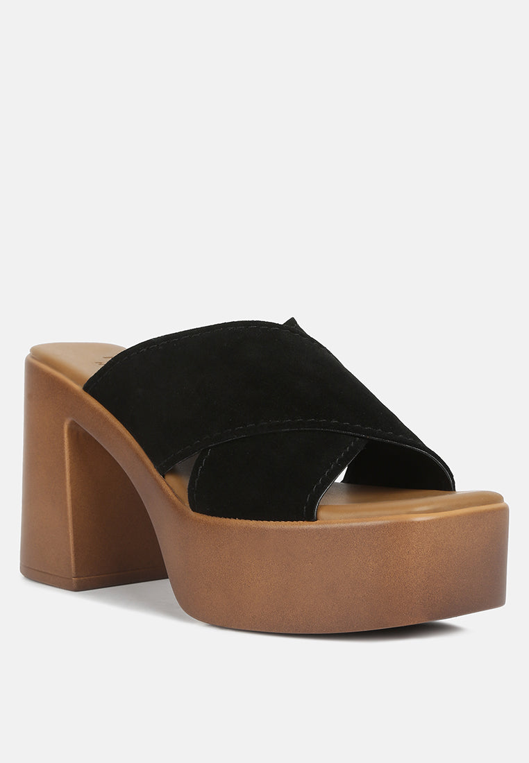 Matrix Criss Cross Strap Block Heel Sandals - Tigbul's Variety Fashion Shop