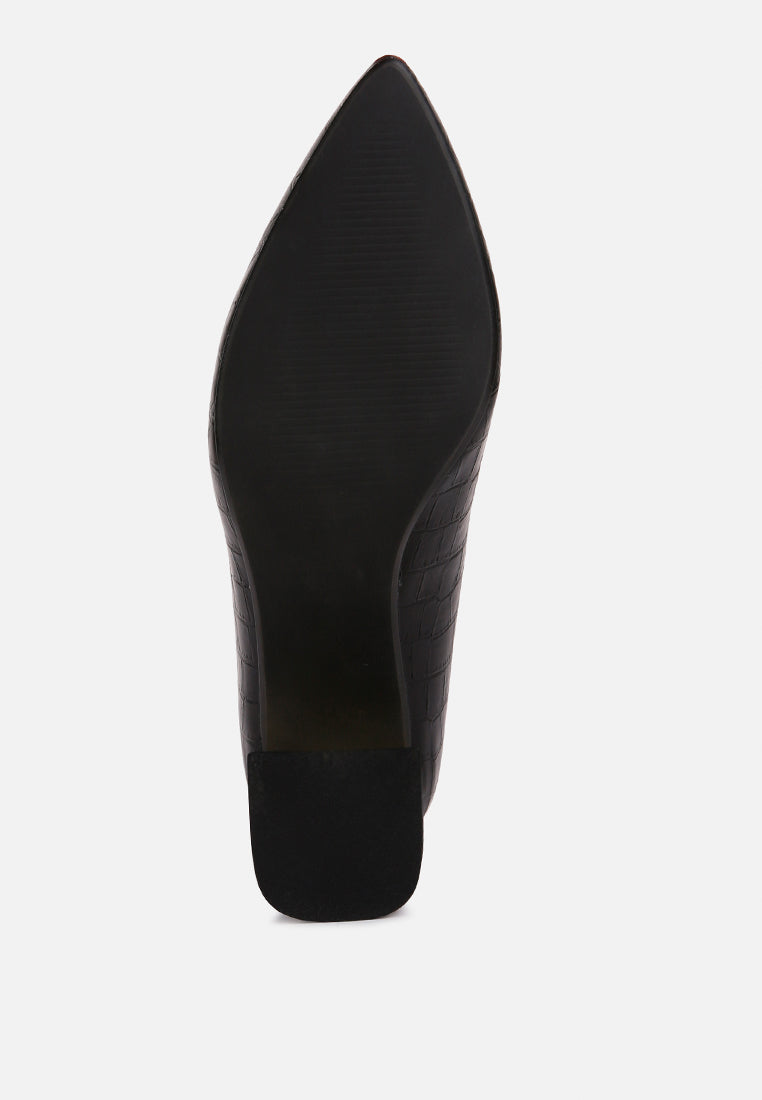 Emersyn Croc Block Heel Pump Shoes-4