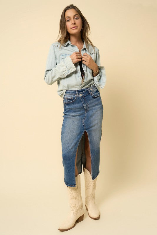 CROSSOVER MIDI SKIRT - Tigbul's Variety Fashion Shop