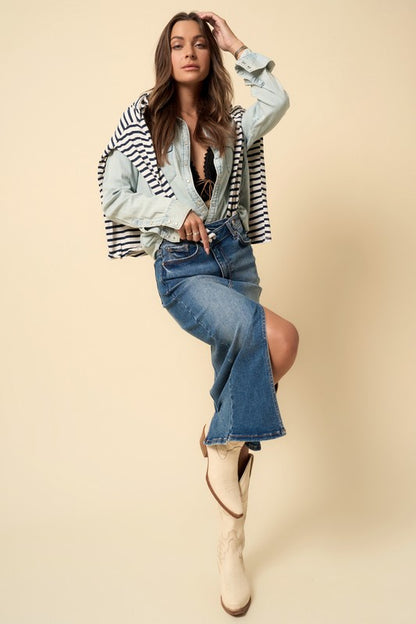 CROSSOVER MIDI SKIRT - Tigbul's Variety Fashion Shop