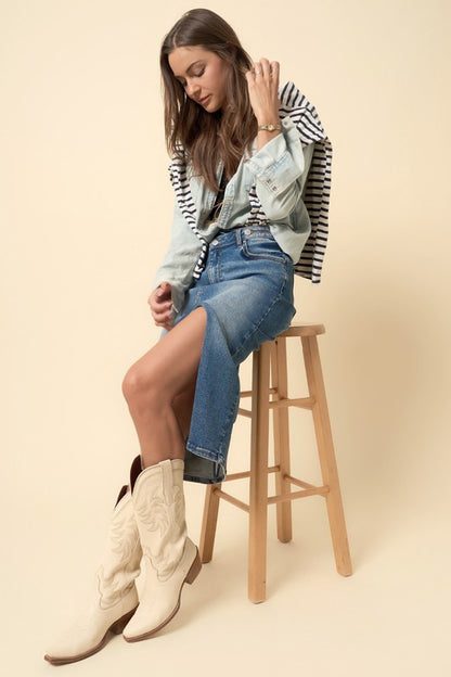 CROSSOVER MIDI SKIRT - Tigbul's Variety Fashion Shop