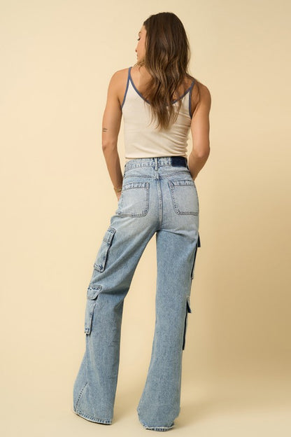 CROSSOVER RELAXED CARGO JEANS - Tigbul's Variety Fashion Shop