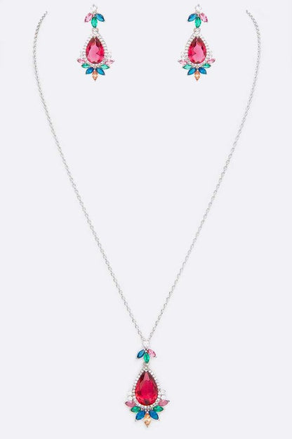 Cubic Zirconia Iconic Pendant Necklace Set - Tigbul's Variety Fashion Shop