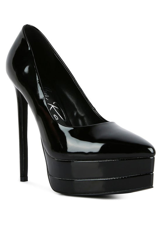 Cuddles Patent Pu High Heeled Sandals - Tigbul's Variety Fashion Shop