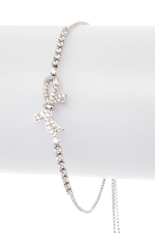 CZ Bowtie Dainty String Bracelet - Tigbul's Variety Fashion Shop