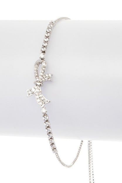 CZ Bowtie Dainty String Bracelet - Tigbul's Variety Fashion Shop