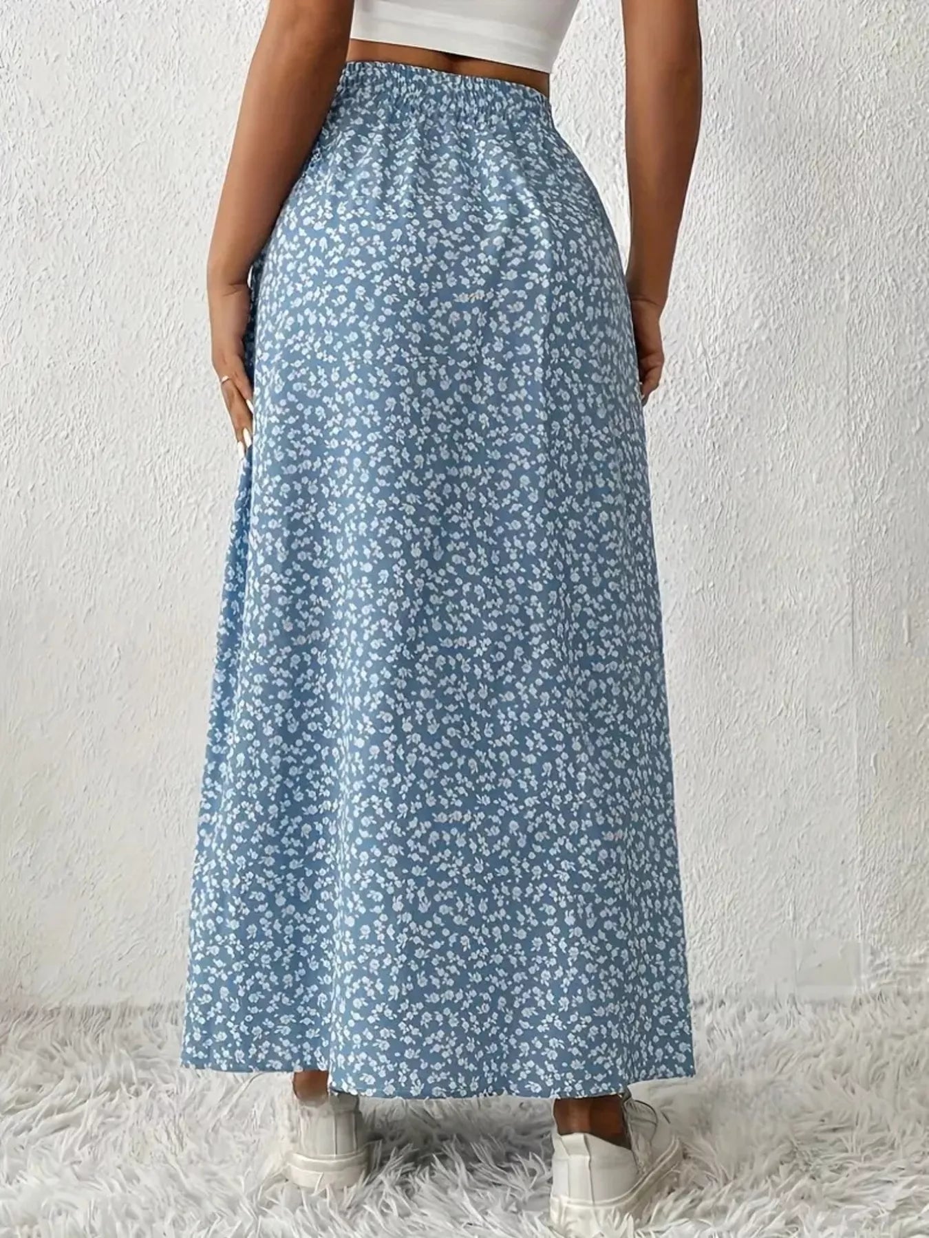 Slit Printed Skirt - Tigbul's Variety Fashion Shop