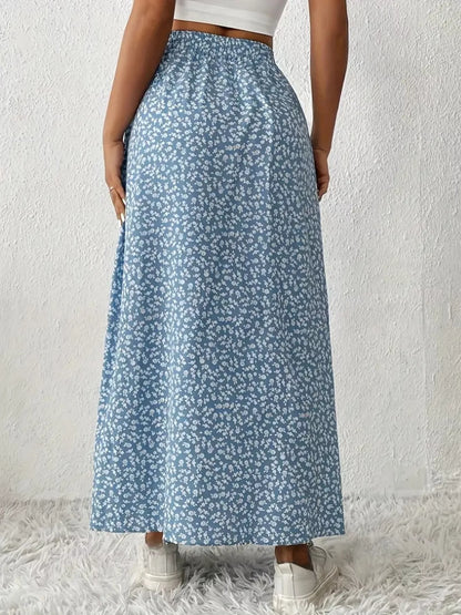Slit Printed Skirt - Tigbul's Variety Fashion Shop