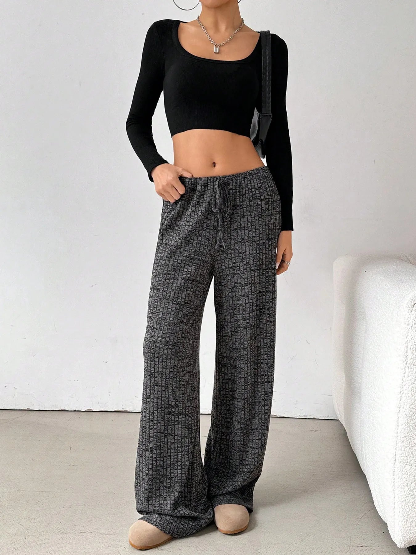 Striped Wide Leg Drawstring Pants - Tigbul's Variety Fashion Shop