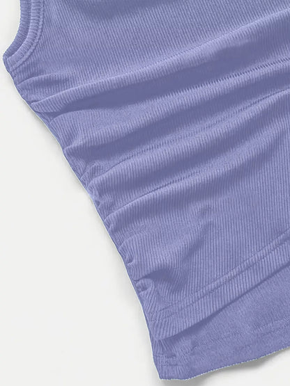 Side Tie Round Neck Tank and Pants Set - Tigbul's Variety Fashion Shop