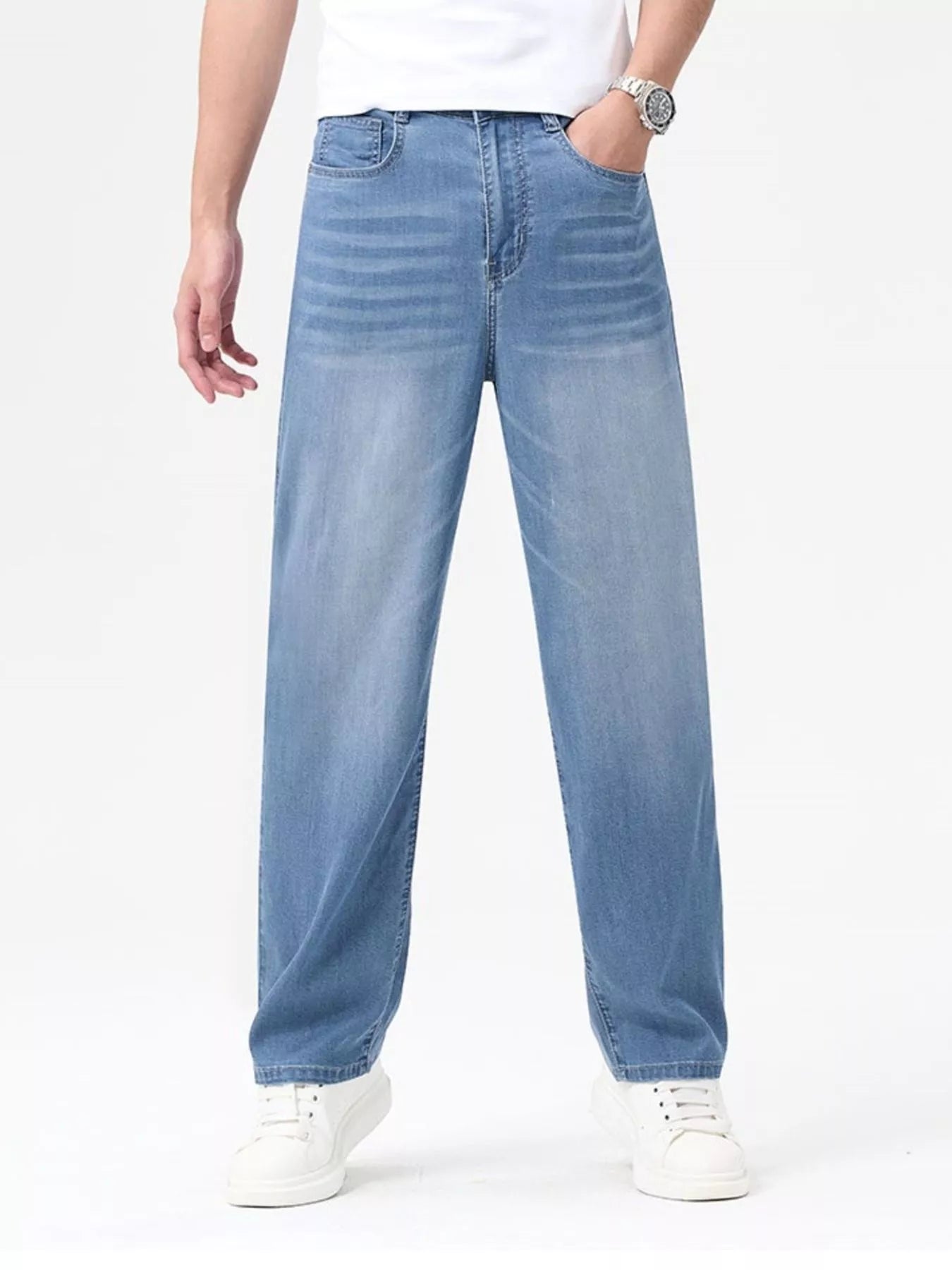 Men's Wash Wide Leg Jeans - Tigbul's Variety Fashion Shop