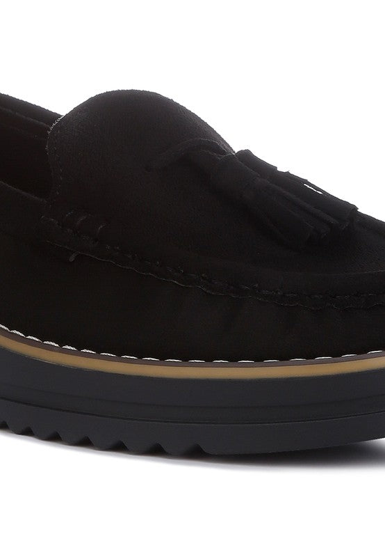 Daiki Platform Lug Sole Tassel Loafers - Tigbul's Variety Fashion Shop