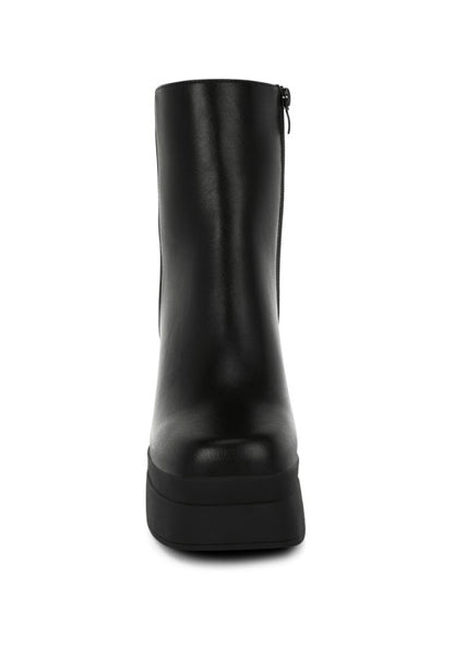 Baltese Zip-Up Chunky Heel Boots - Tigbul's Variety Fashion Shop