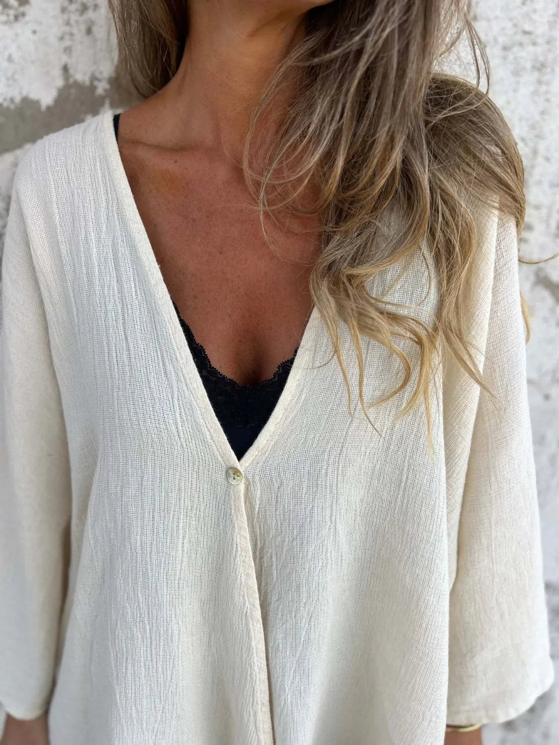 Full Size One Button Long Sleeve Shirt - Tigbul's Variety Fashion Shop