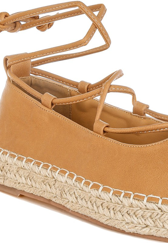 Alaya Woven Toe Lace-Up Espadrilles - Tigbul's Variety Fashion Shop