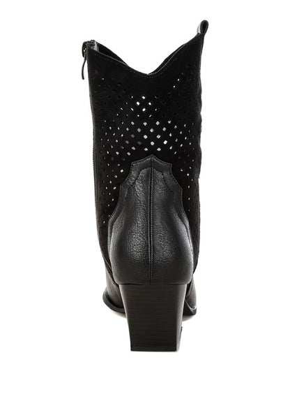 Prosia Rhinestone-Studded Cowboy Boots - Tigbul's Variety Fashion Shop