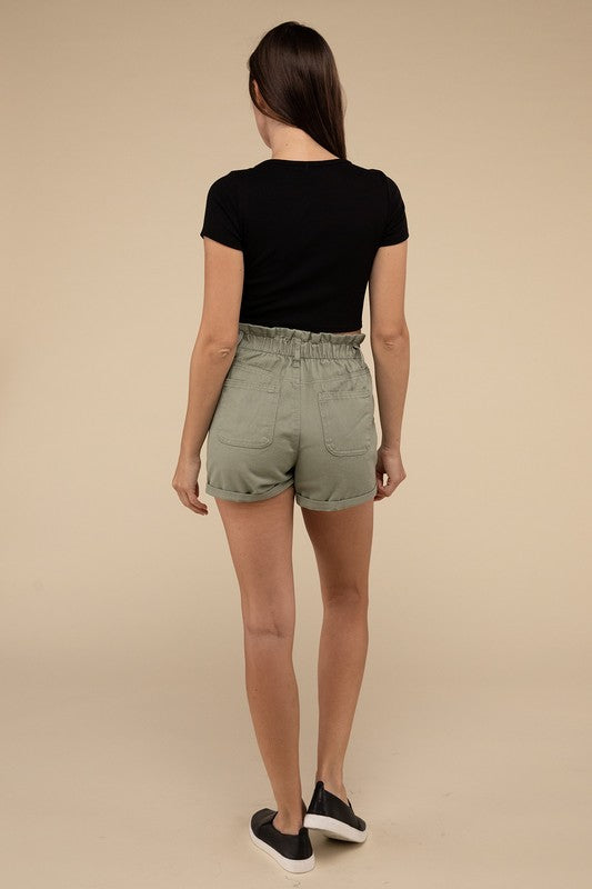 Double Buttoned Waistband Denim Shorts - Tigbul's Variety Fashion Shop