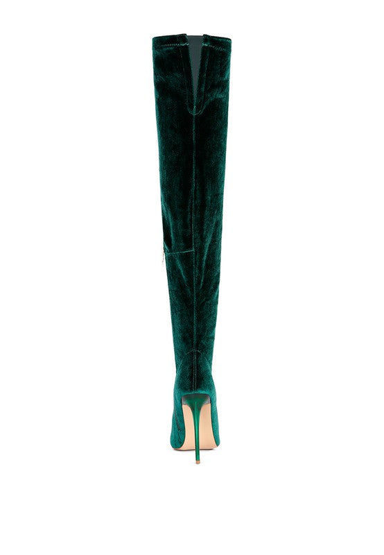 Stiletto Velvet Over The Knee Boots - Tigbuls Variety Fashion