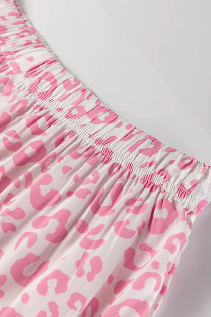 Leopard Print Button Up Top and Pants 2cps Pajama Set - Tigbul's Variety Fashion Shop