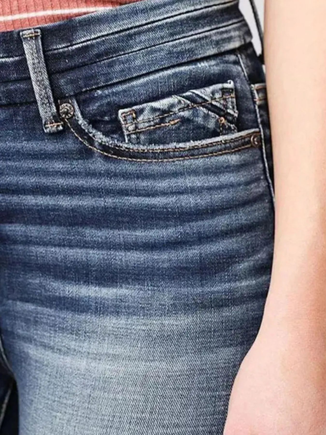 High-Rise Flare Gradient Wash Jeans - Tigbul's Variety Fashion Shop