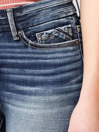 High-Rise Flare Gradient Wash Jeans - Tigbul's Variety Fashion Shop