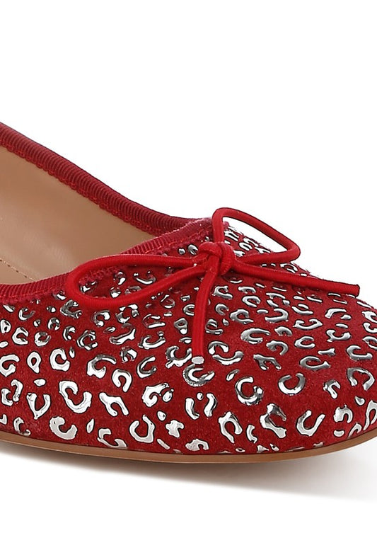 Ningen Leopard Print Block Heel Ballerinas - Tigbul's Variety Fashion Shop