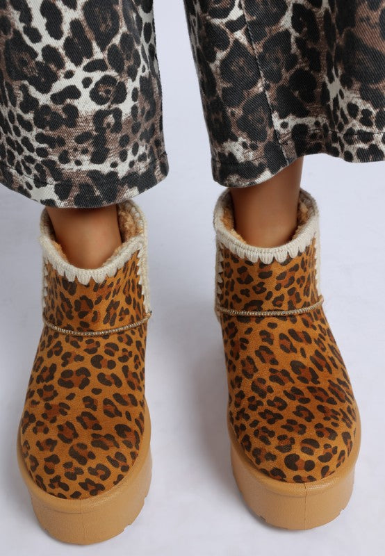 Rochas Leopard Print Snow Boots - Tigbul's Variety Fashion Shop